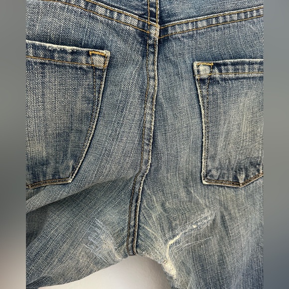 👖 Vintage J.Crew Slim Jean Rip & Repair Hand-patched Sz 29 Artisan Rigid Denim - Picture 3 of 5